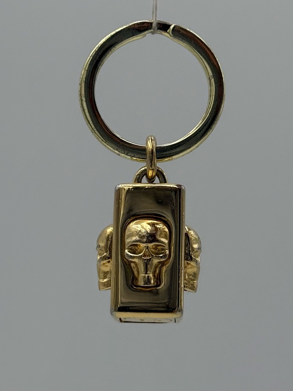 💀McQUEEN London • Unisex Gold Skull Key Ring Bag Charm - Picture 6 of 12